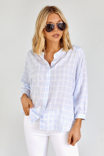 Cami Plaid Button Front Blouse