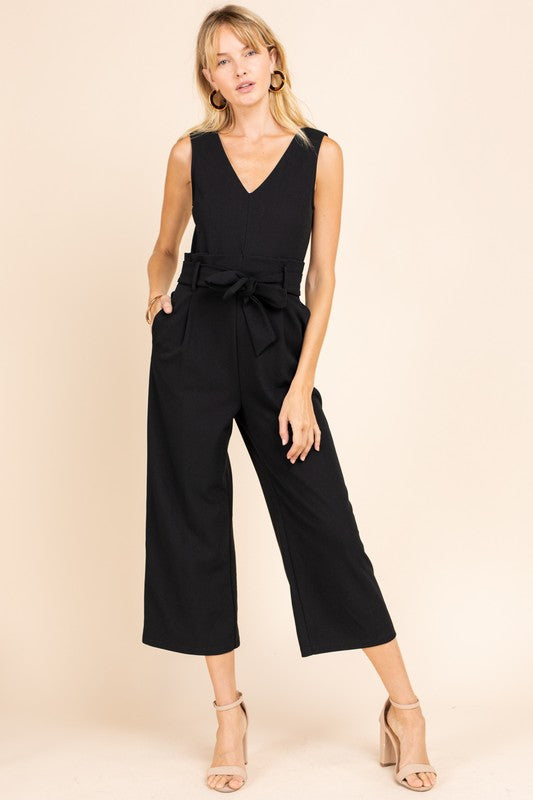 Adley Tie Waist Crop Jumpsuit