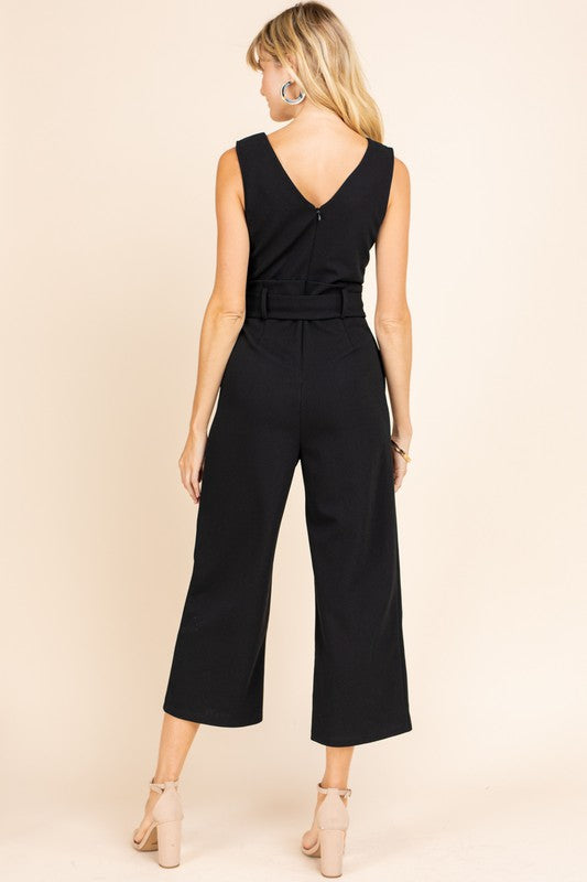 Adley Tie Waist Crop Jumpsuit