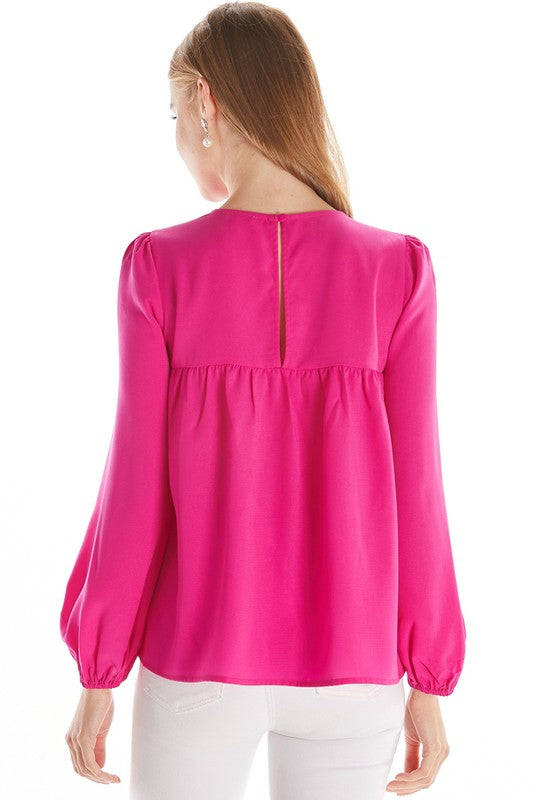 Aris Solid Long Sleeve Top