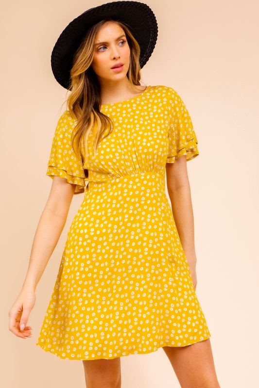 Armelle Short Sleeve Printed Mini Dress