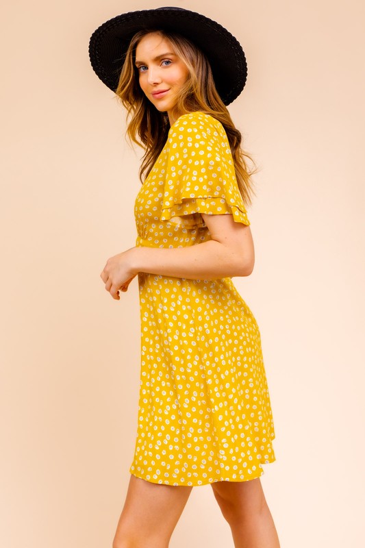 Armelle Short Sleeve Printed Mini Dress