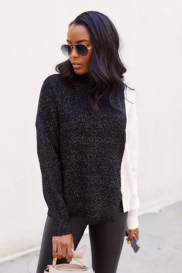 Haiden Colorblock Turtleneck Sweater
