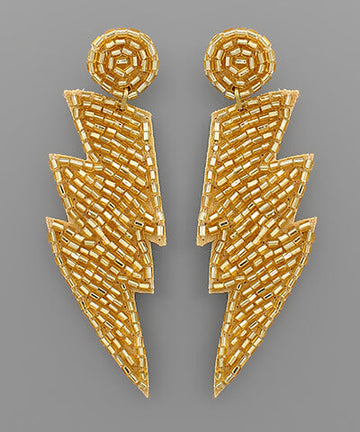 Sequin Lightning Bolt Earring