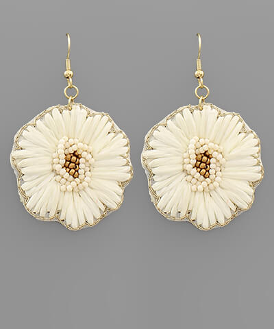 Isabella Raffia Floral Earrings
