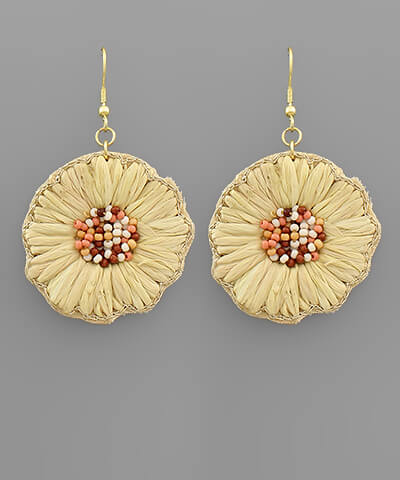 Isabella Raffia Floral Earrings