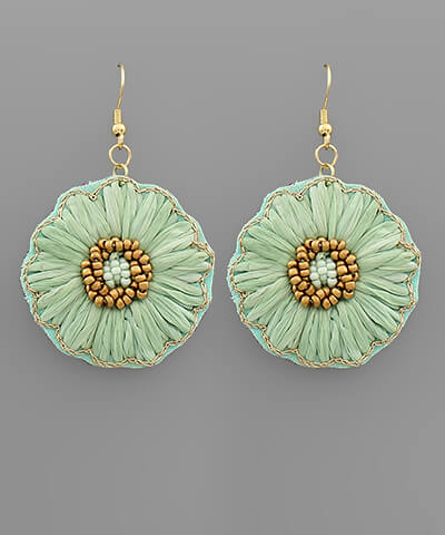 Isabella Raffia Floral Earrings