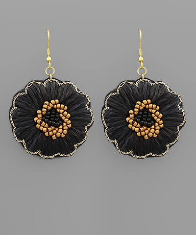 Isabella Raffia Floral Earrings