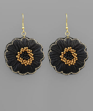 Isabella Raffia Floral Earrings