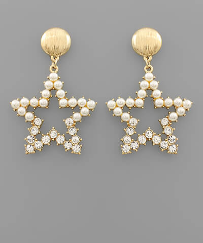 Poppy Pearl Star Earrings