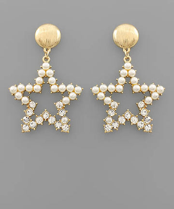 Poppy Pearl Star Earrings