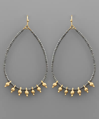 Ronan Seed Bead Hoop Earring