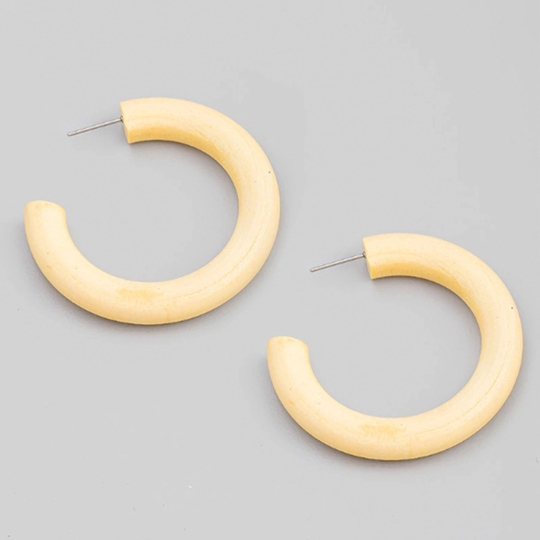 Petal Wood Hoop Earring