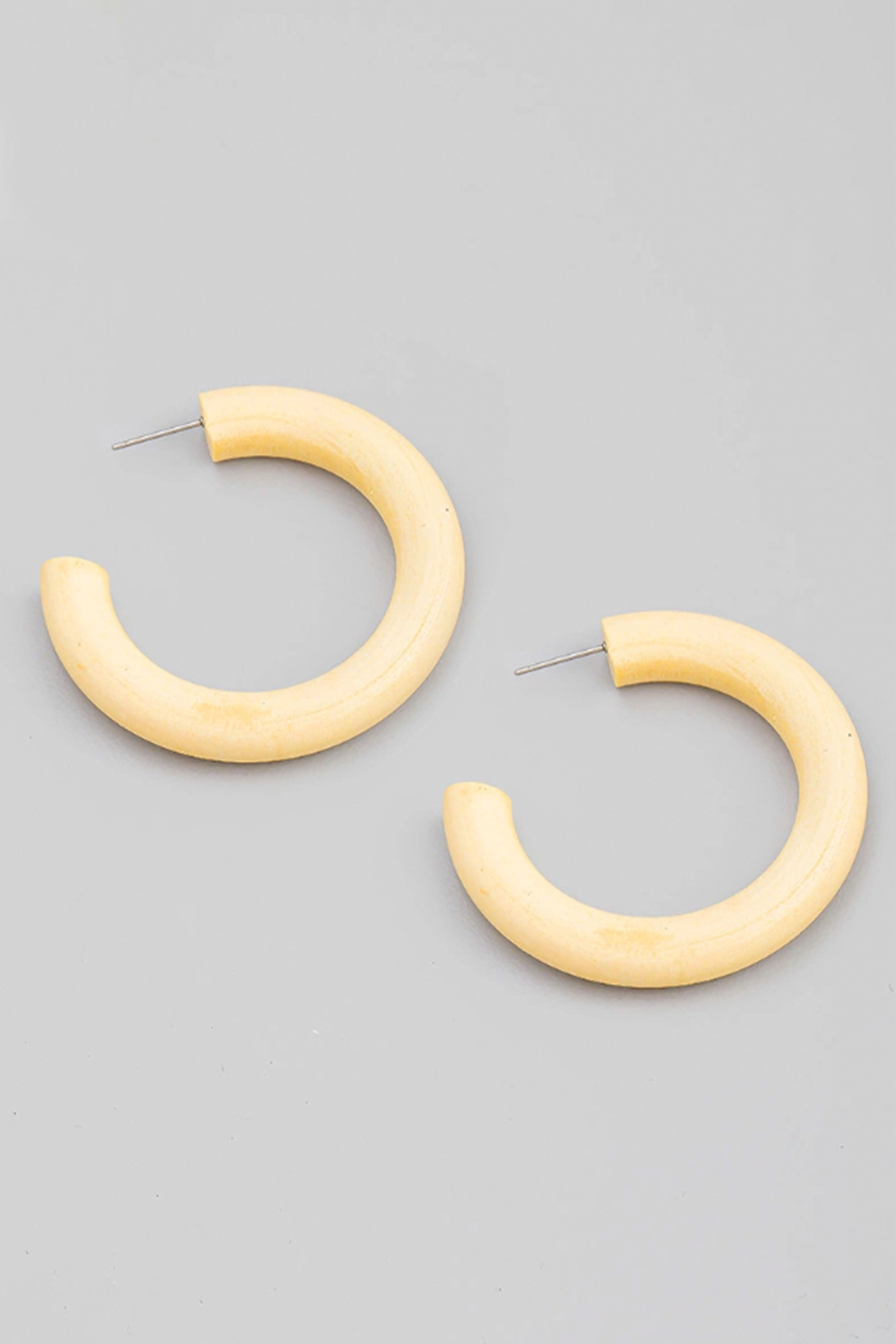 Petal Wood Hoop Earring