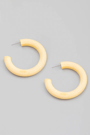 Petal Wood Hoop Earring