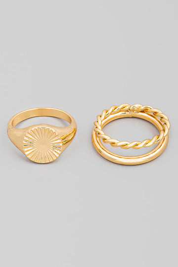 Arriba Signet Ring Set