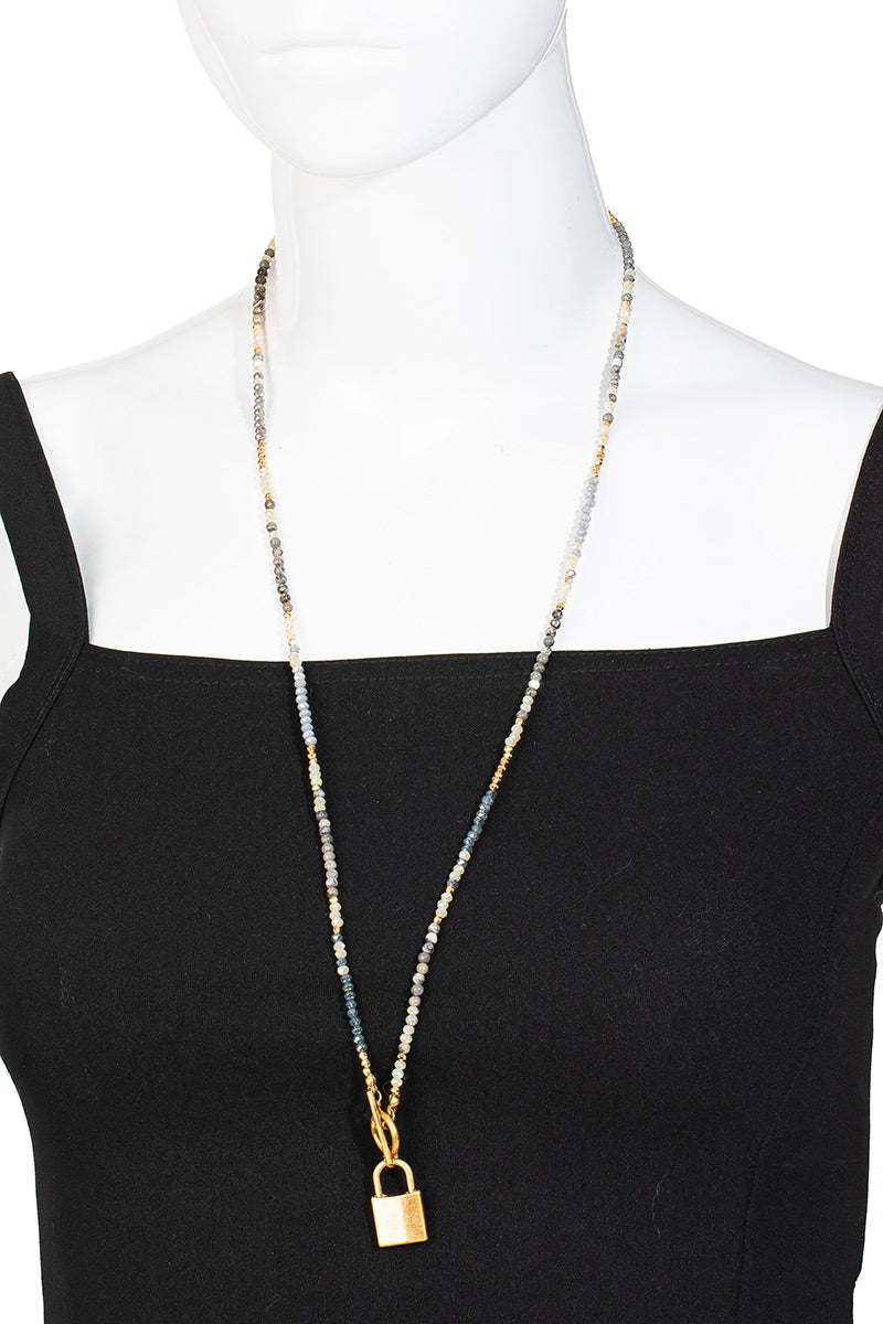 Celena Beaded Lock Necklace