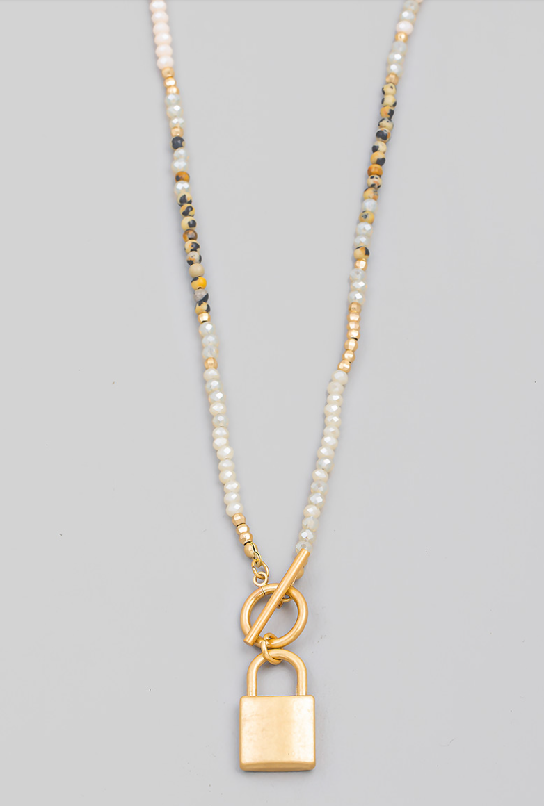 Celena Beaded Lock Necklace