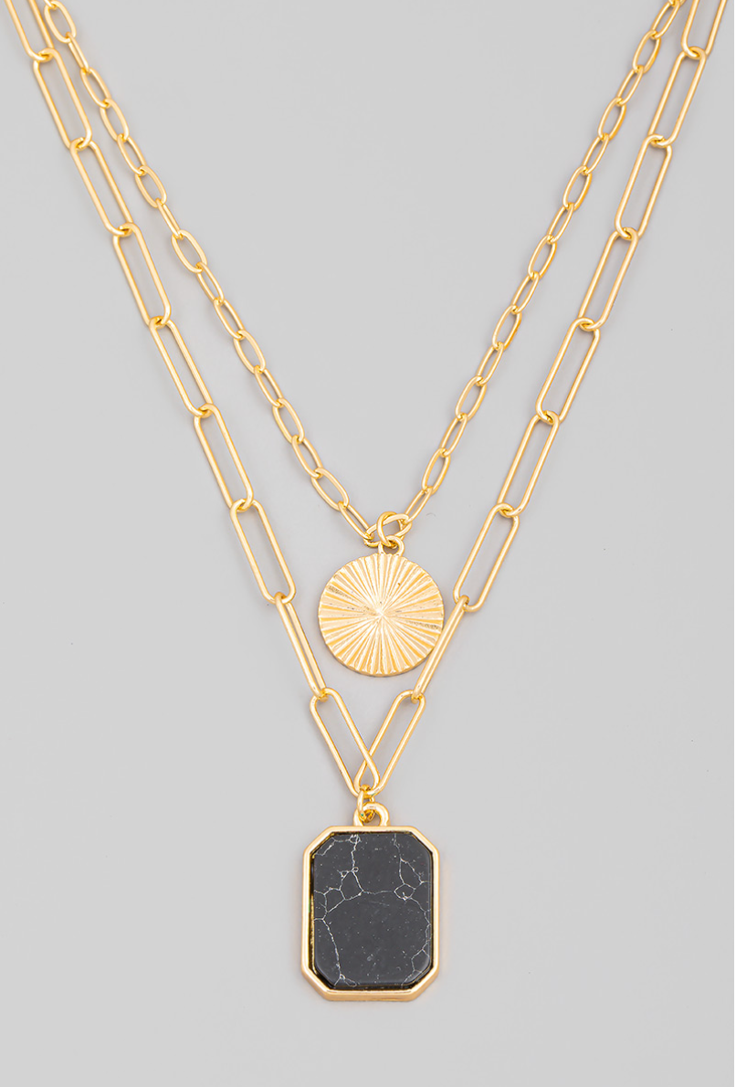 Eton Layered Stone Necklace