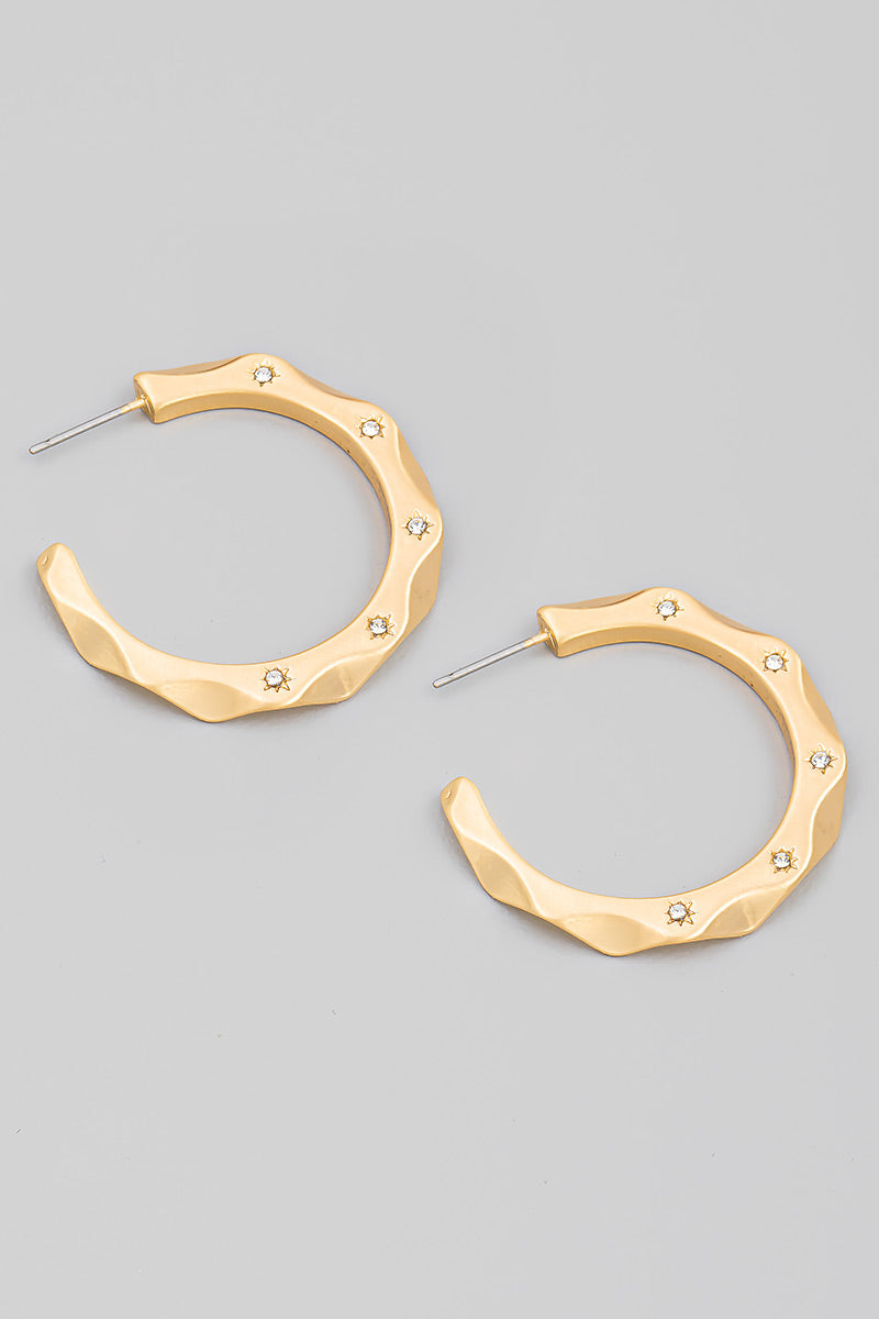 Evalina Studded Hoop Earrings