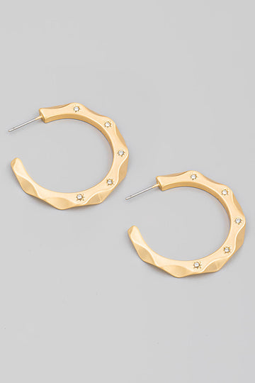 Evalina Studded Hoop Earrings
