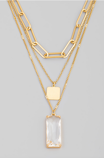 Fanning Crystal Pendant Necklace
