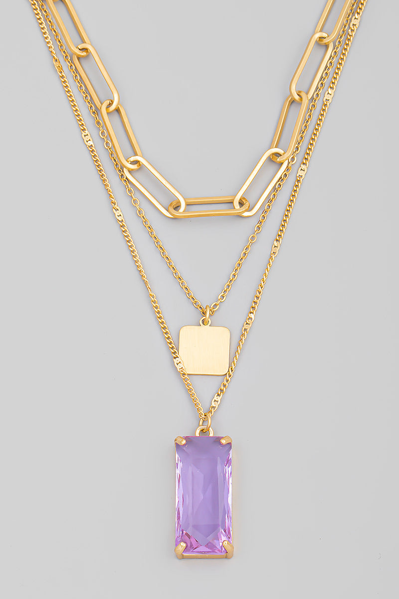 Fanning Crystal Pendant Necklace