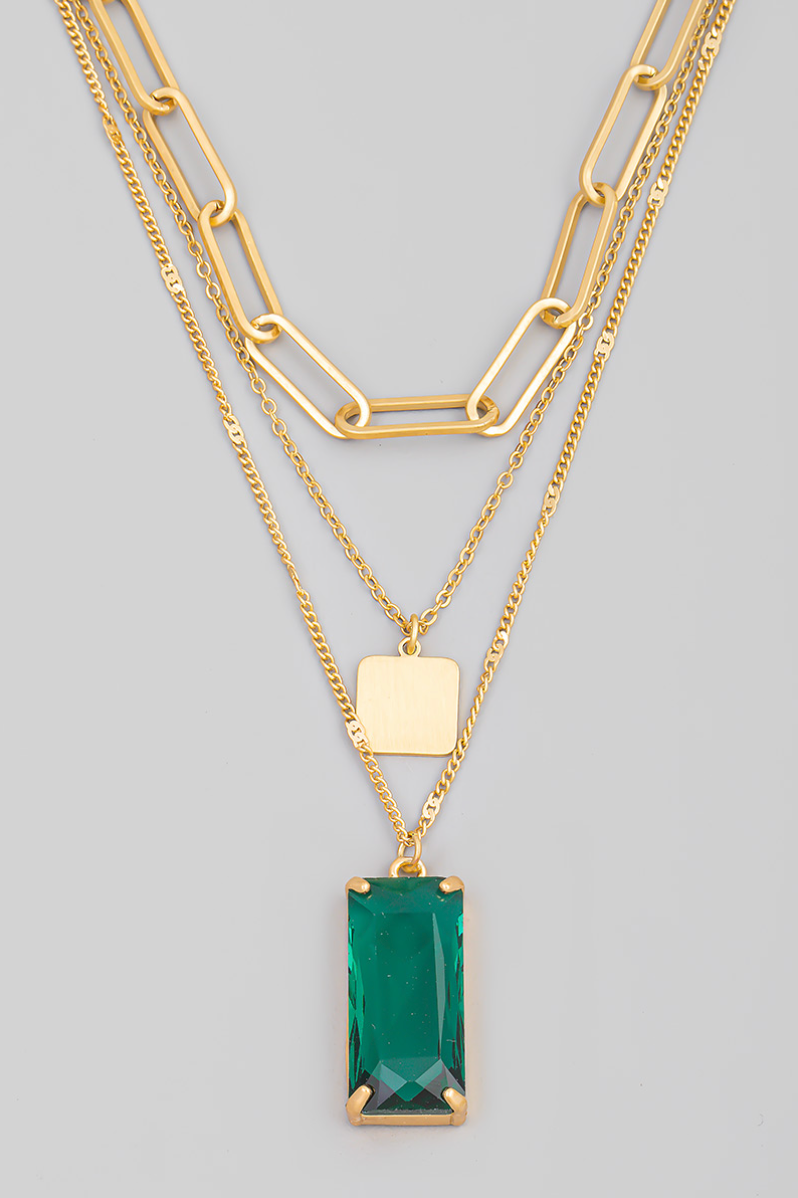 Fanning Crystal Pendant Necklace