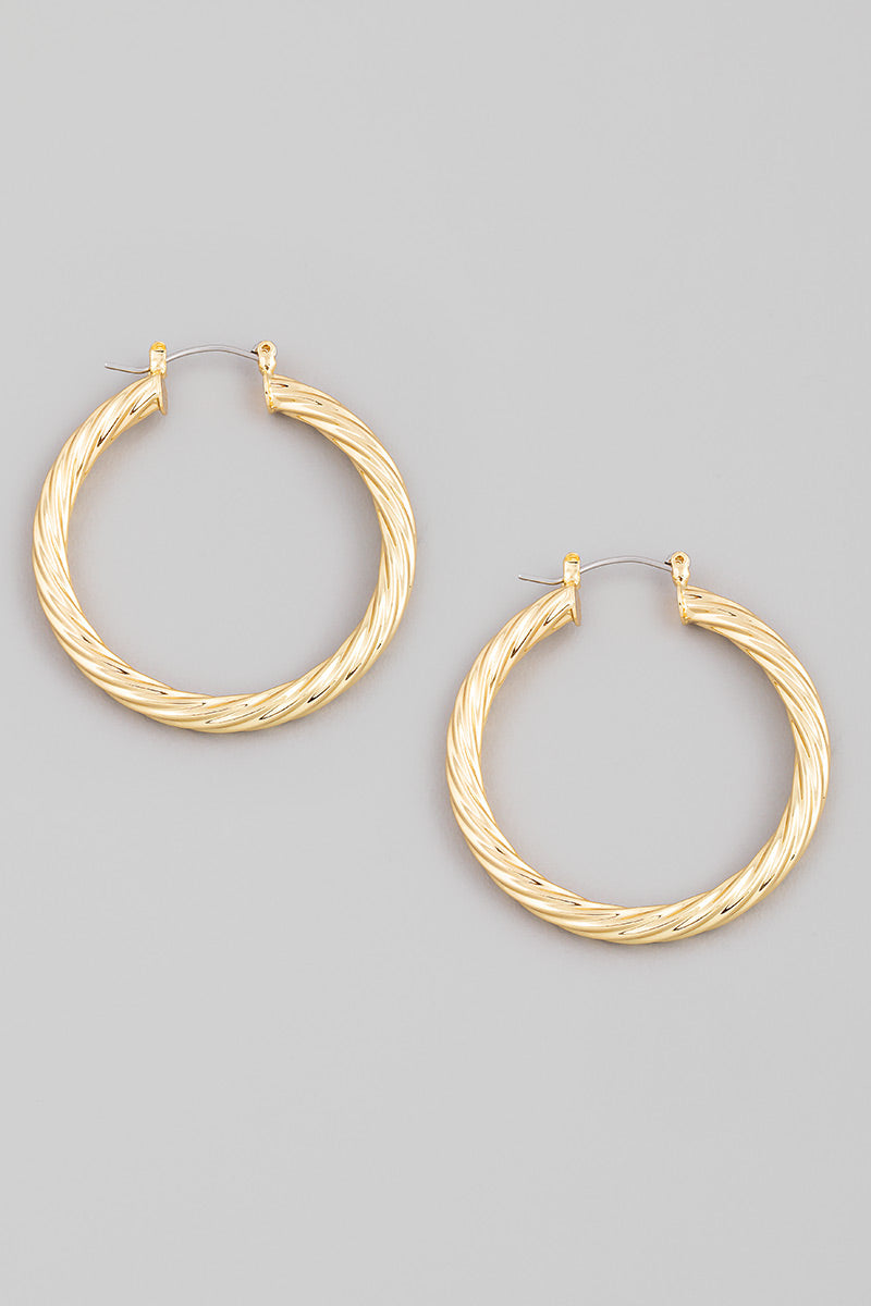 Maysa Textured Hoop Earrings