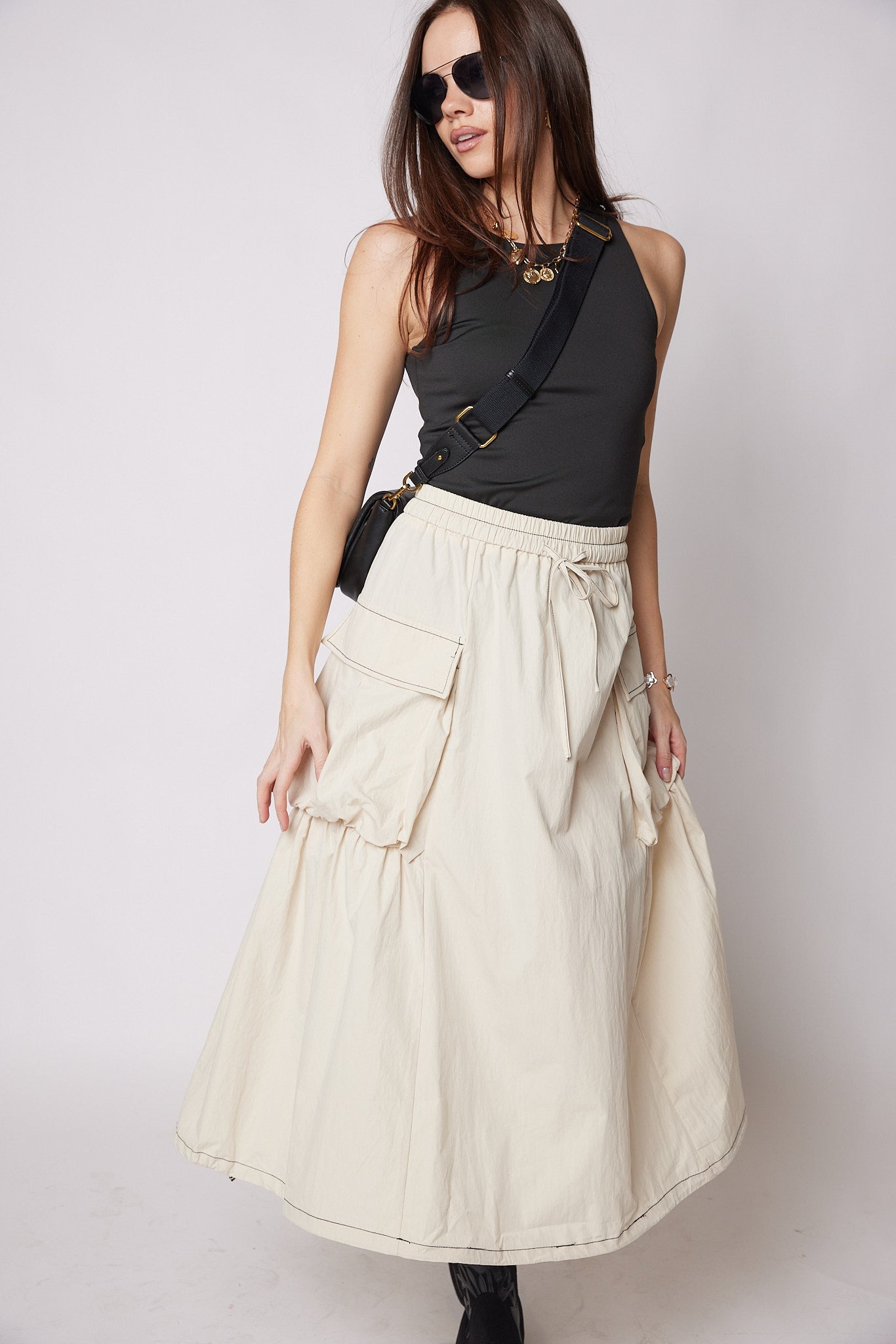 SALE - Whitney Cargo Midi Skirt