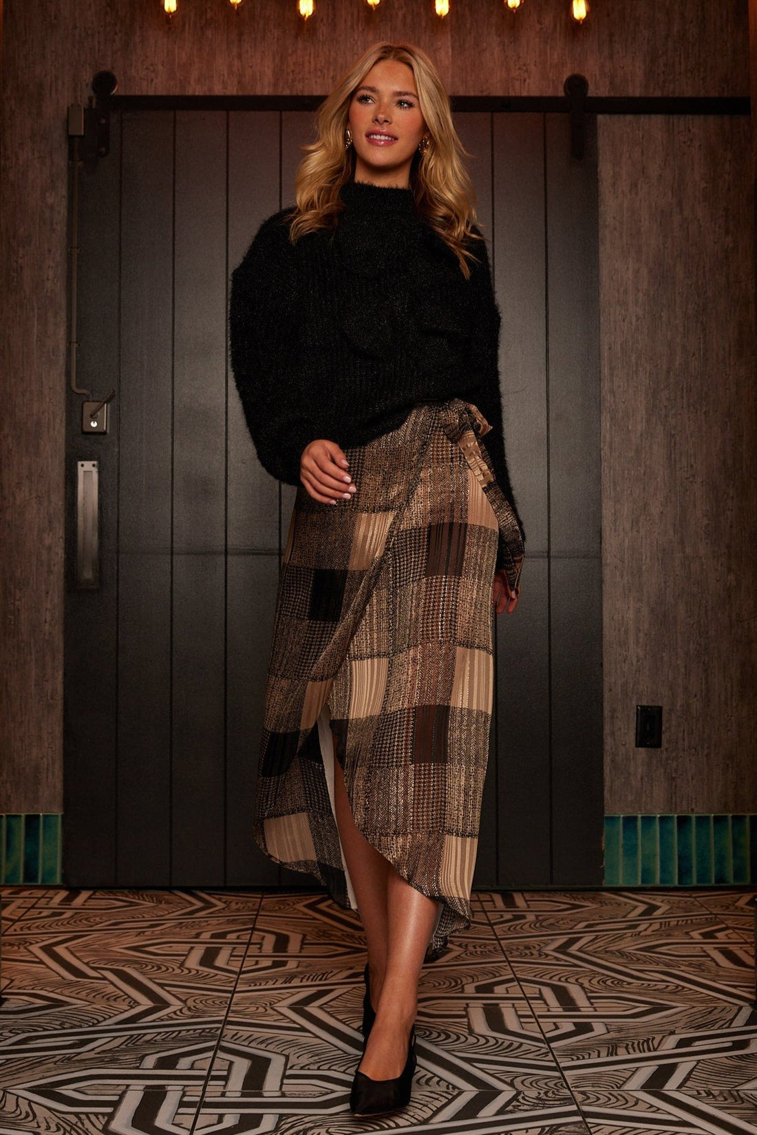 SALE - Portlyn Plaid Wrap Skirt
