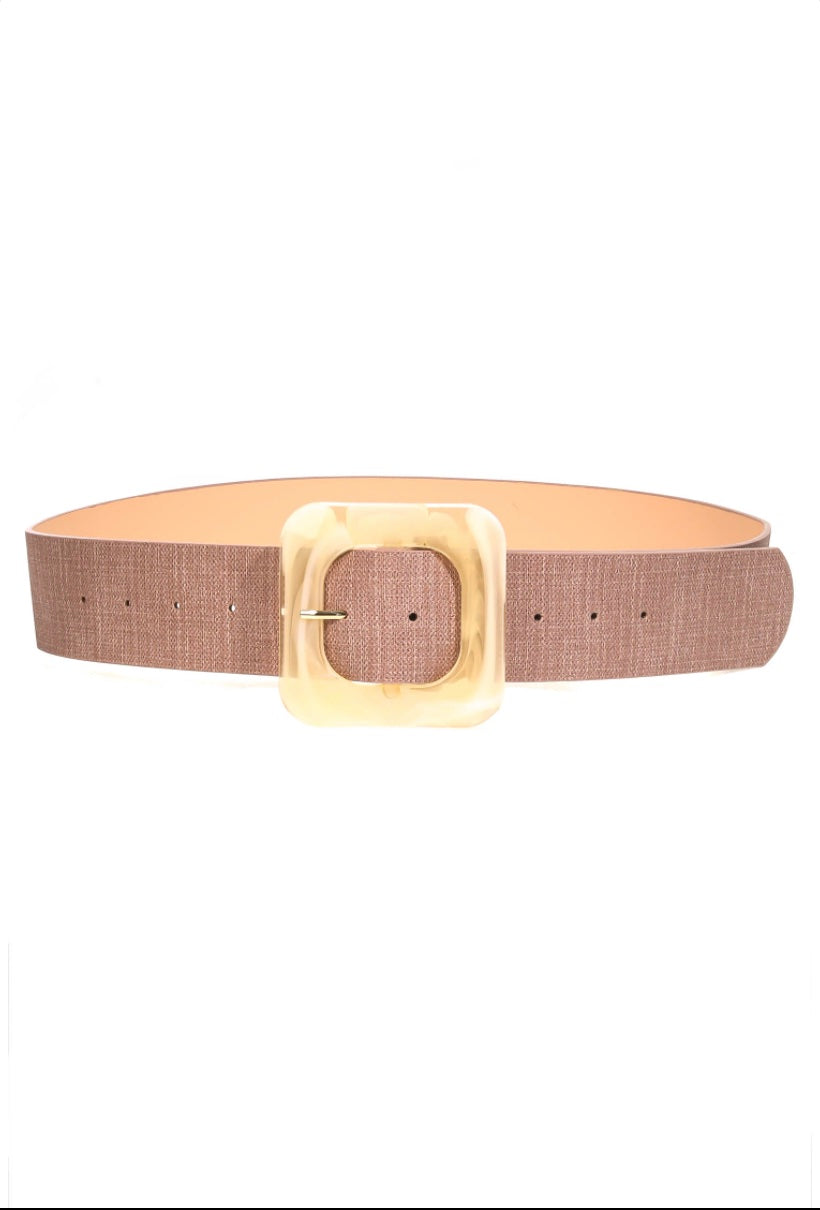 Melbourne Square Lucite Buckle Belt