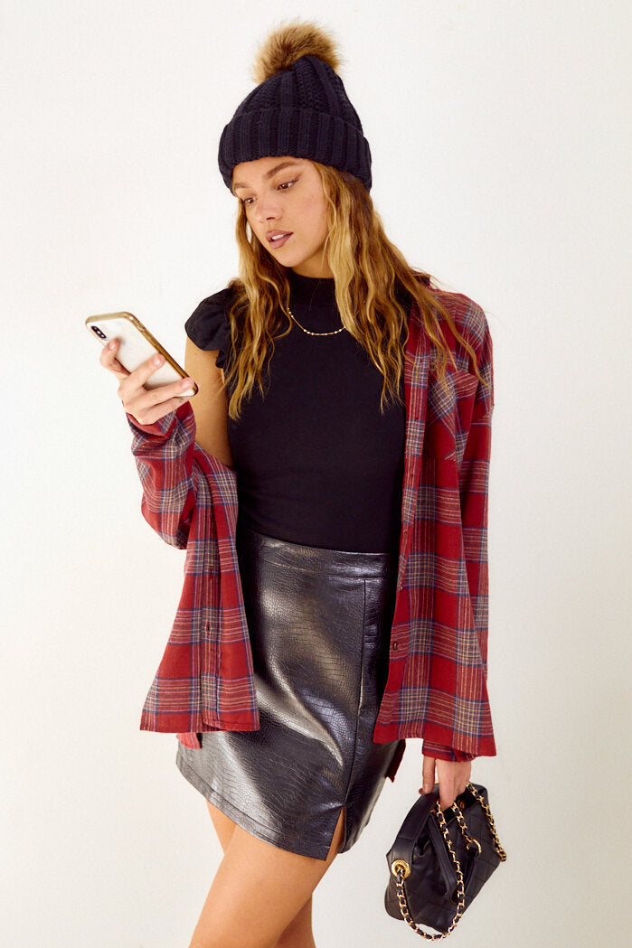 Opal Faux Leather Mini Skirt