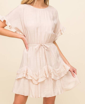 Amora Ruffle Detail Mini Dress