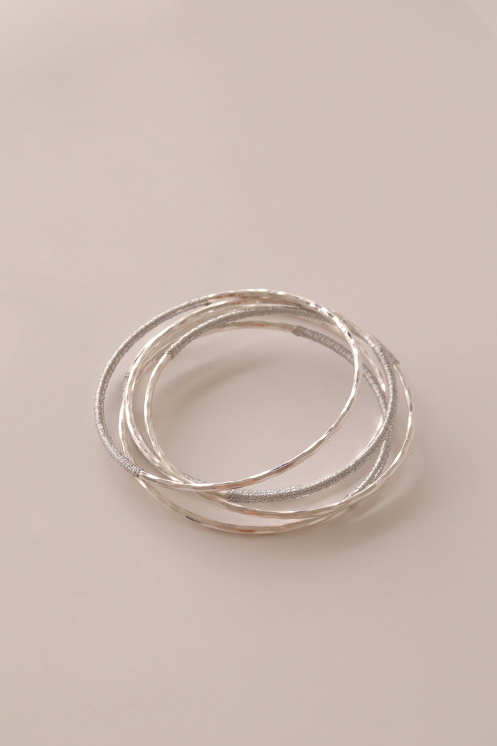 Lucia Hammered & Textured Bangle Set