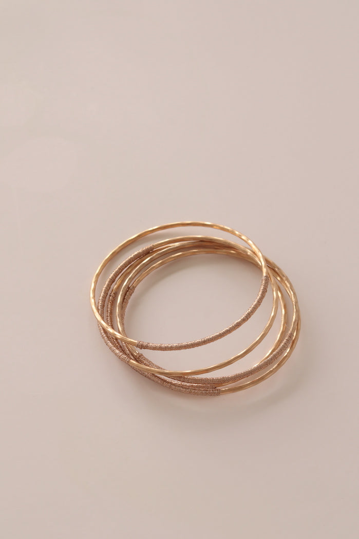Lucia Hammered & Textured Bangle Set