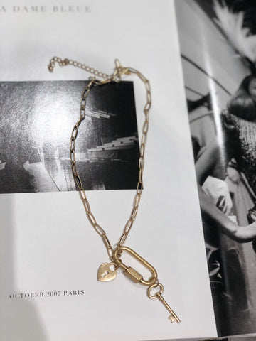 Mclean Key & Heart Lock Necklace