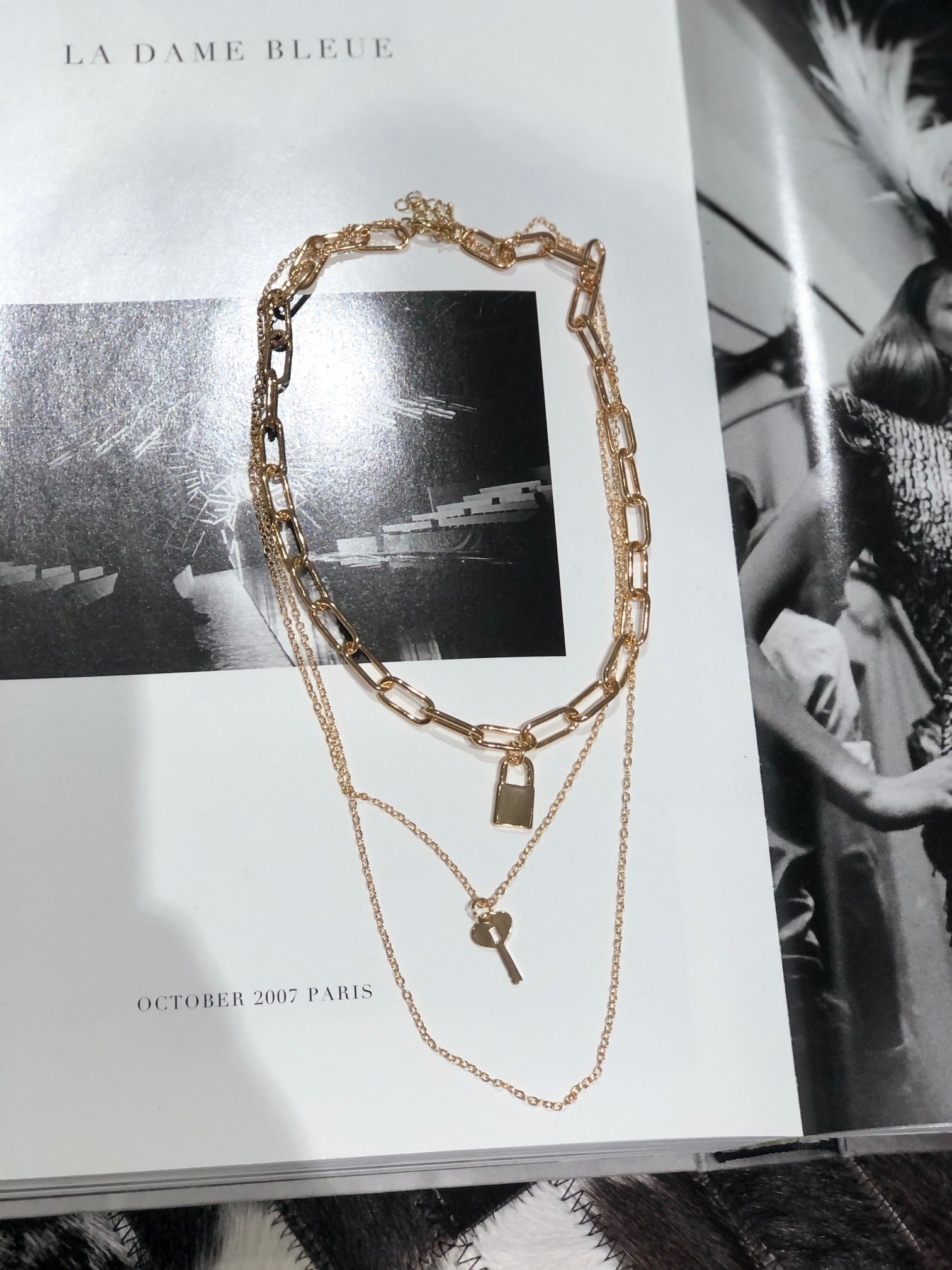 Journi Lock & Key Layered Necklace