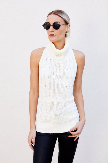 Isabella Sleeveless Turtleneck Sweater
