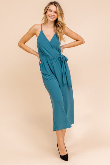 Diem Wrap Style Cropped Jumpsuit