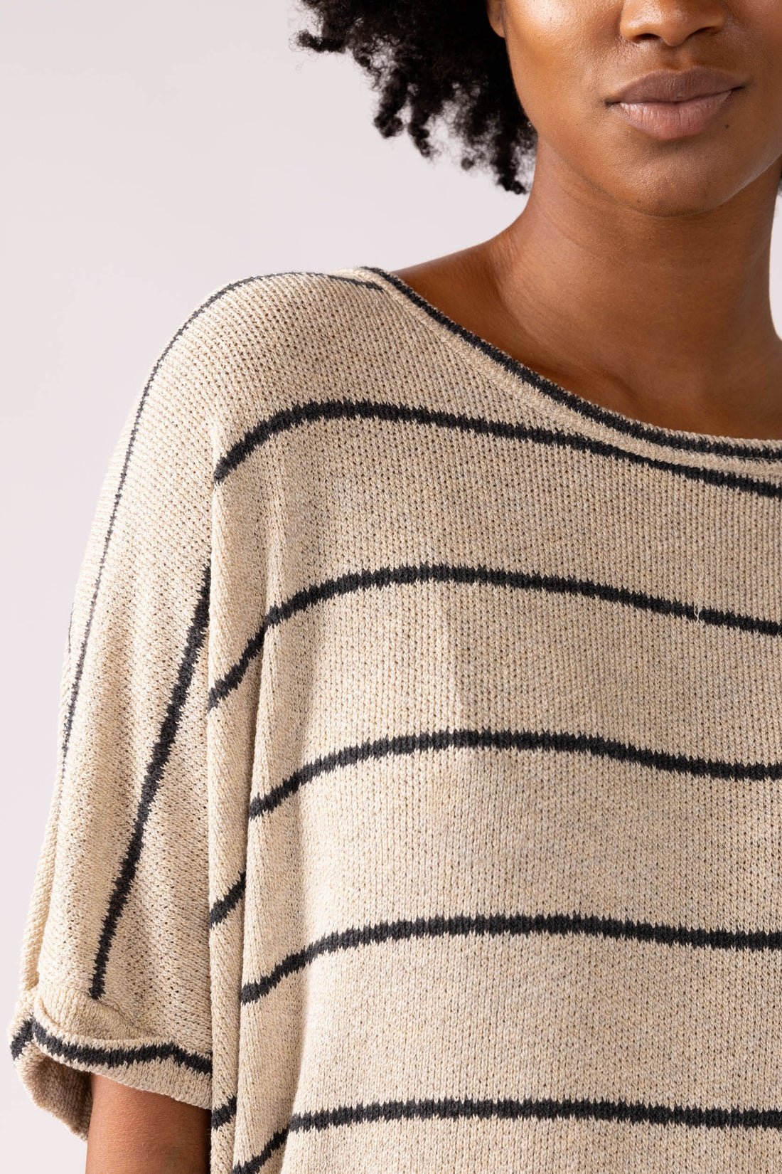 Ellenor Striped Knit Dolman Tee