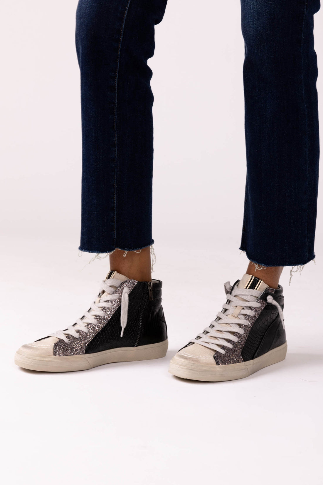 SALE - Rooney Glitter High Top Sneakers