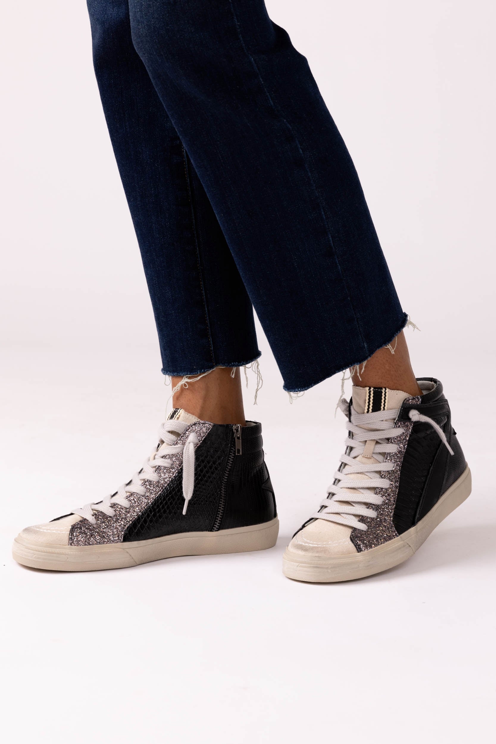 SALE - Rooney Glitter High Top Sneakers