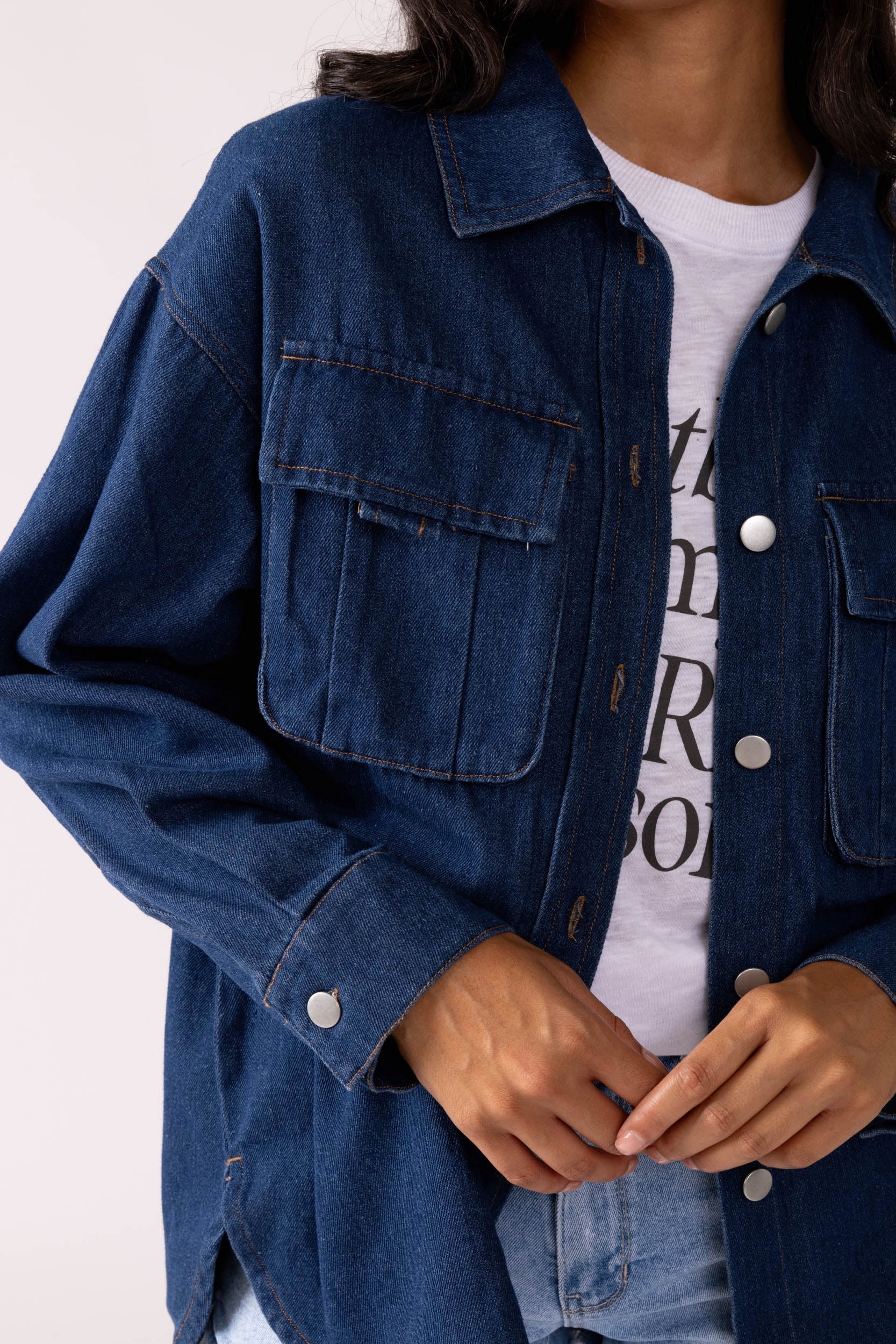 SALE - Alisha Flap Pocket Shacket