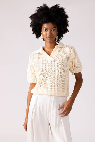 SALE - Kit Open Knit Collared Sweater