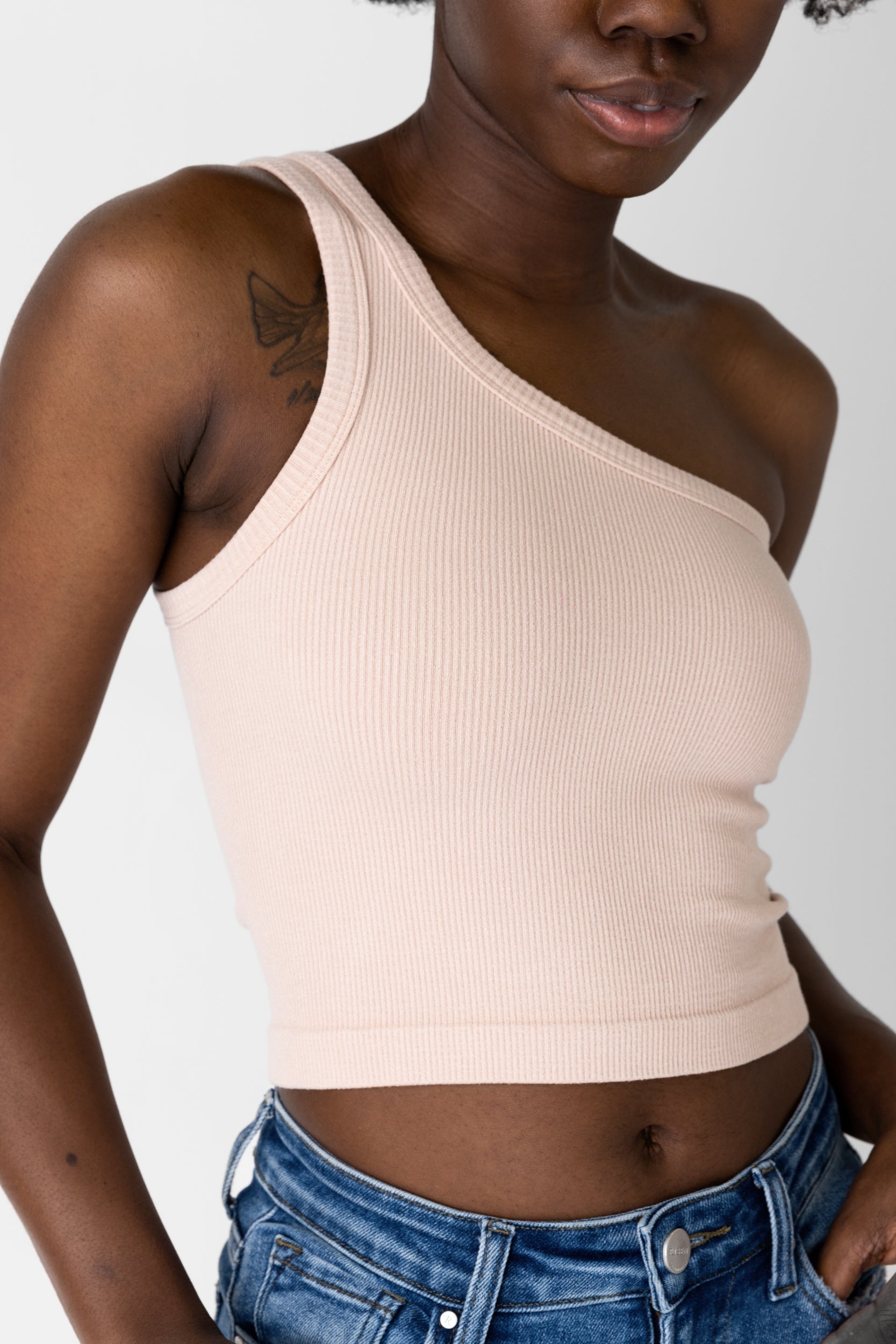 Cleo One Shoulder Cropped Tank
