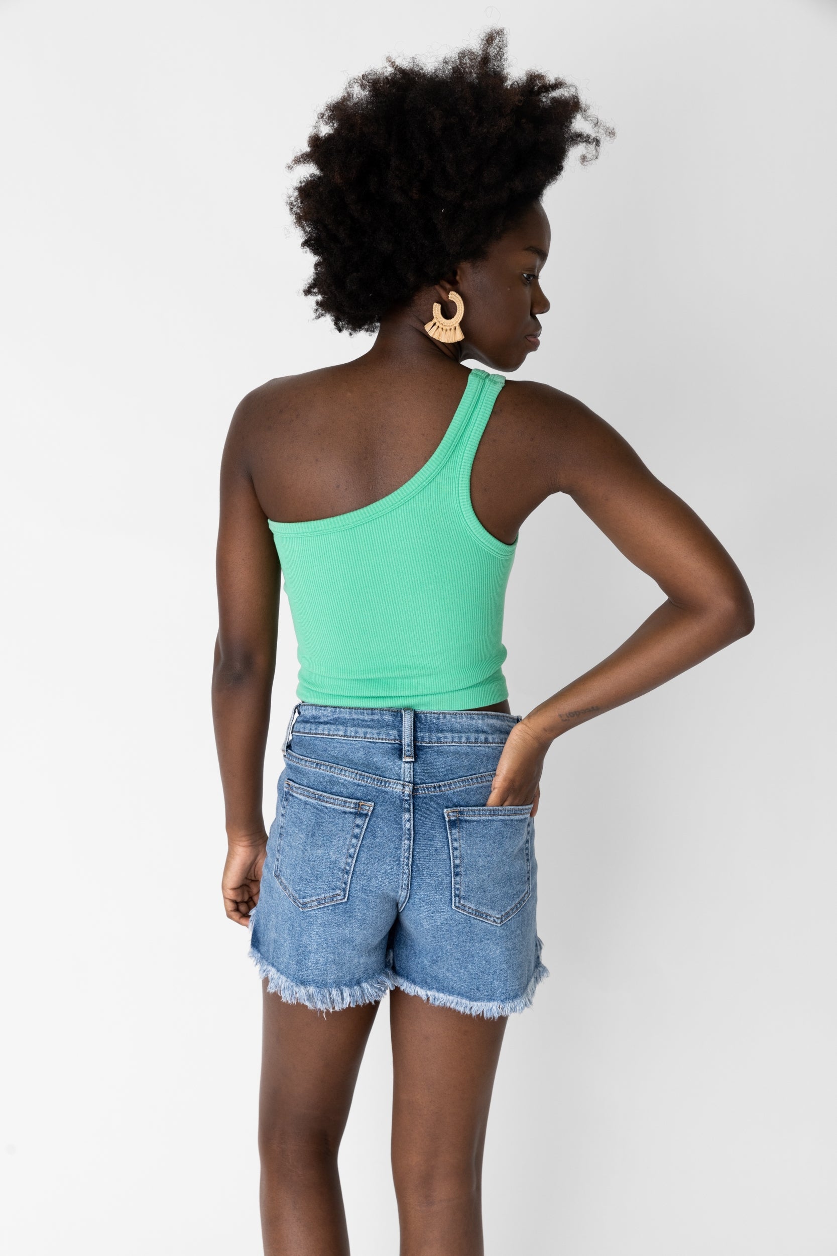 Cleo One Shoulder Cropped Tank