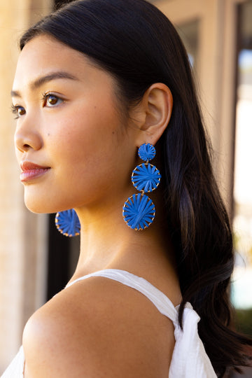 SALE - Margot Tiered Raffia Drop Earrings