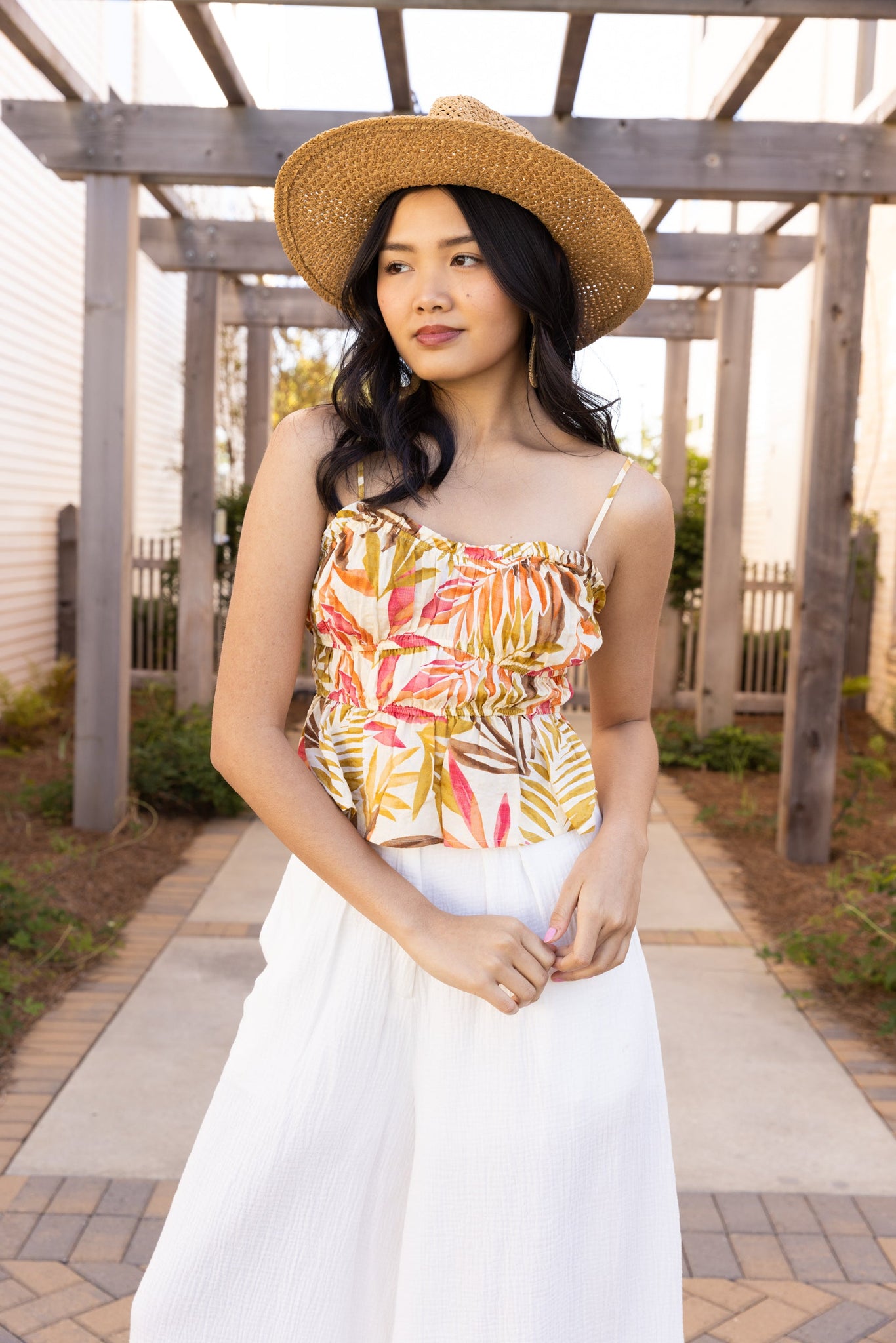 SALE - Catarina Tropical Floral Ruched Cami