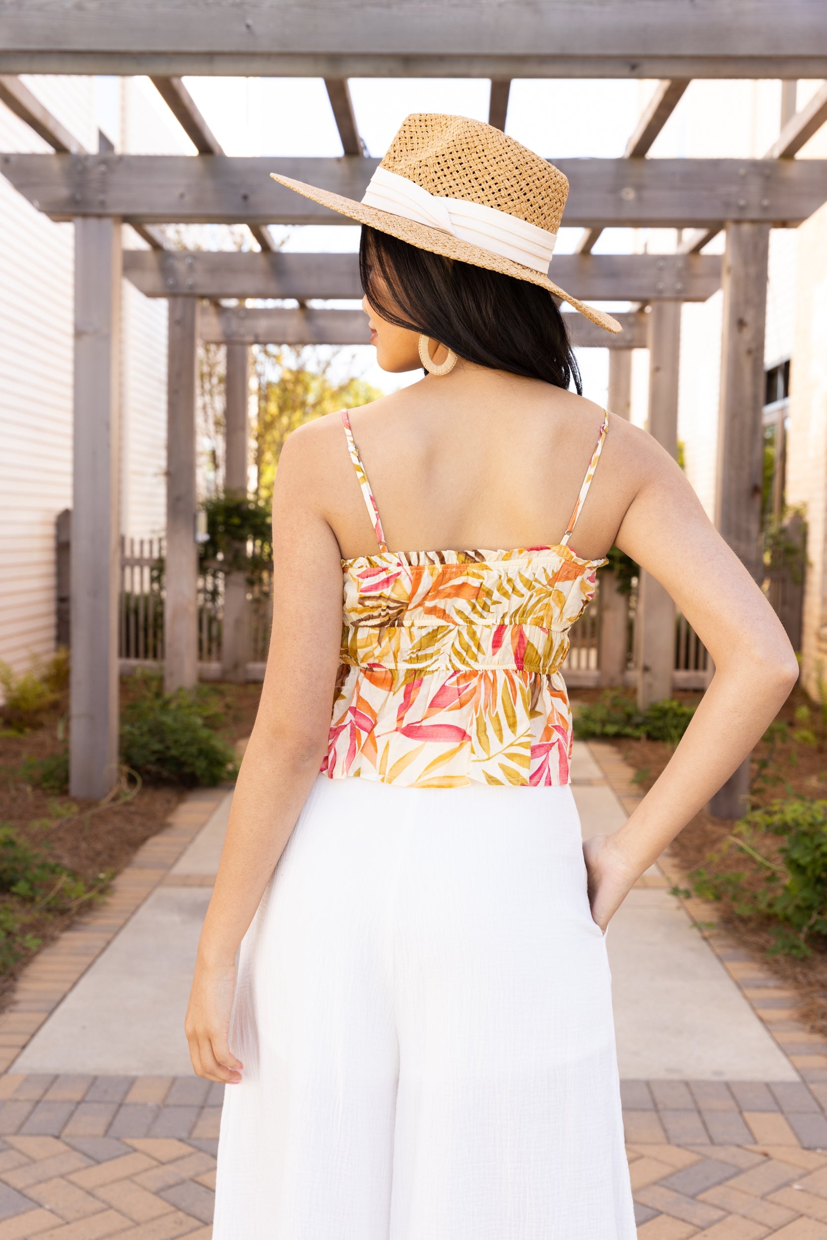 SALE - Catarina Tropical Floral Ruched Cami